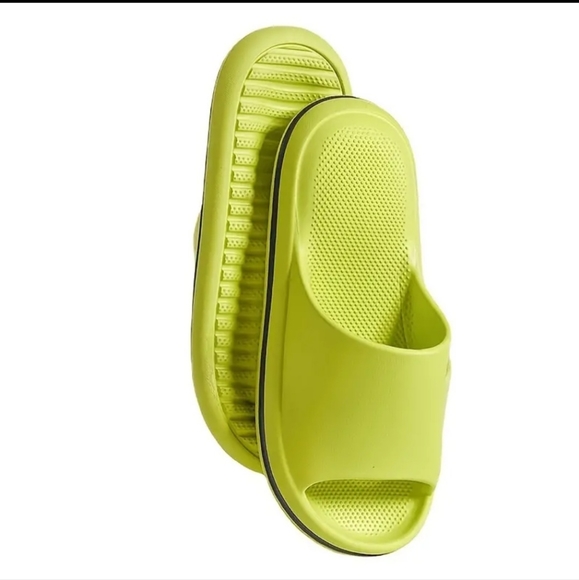 Women's Beautiful Black with White Trimming Open Toe Sandal EVA Slides NWT - Picture 4 of 10